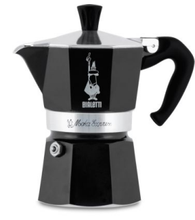 Espressokocher Moka Express Color schwarz 6 Tassen
